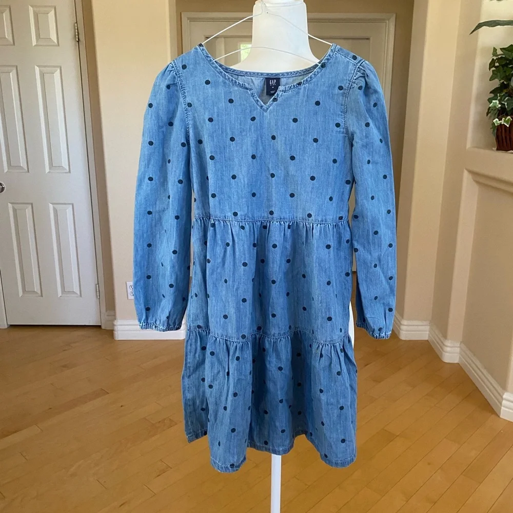 Gap Kids/Girl Blue Polka Dot Denim Dress